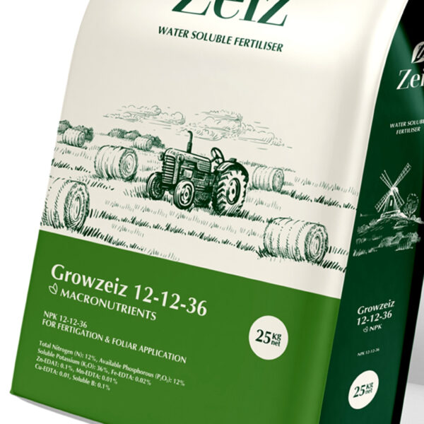 کود کامل Growzeiz 12-12-36 زایز Zeiz انگلستان وزن 25 کیلوگرم - تصویر 2